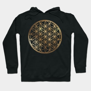 Flower of Life, Faux Gold Foil Hoodie